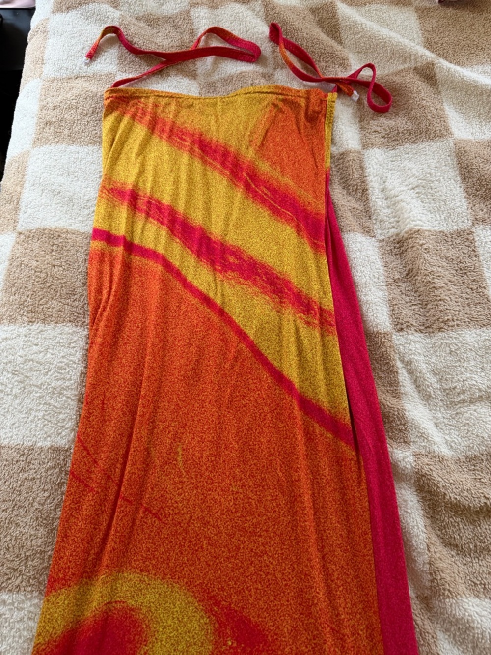 Mango Sunrise Print Maxi Sundress